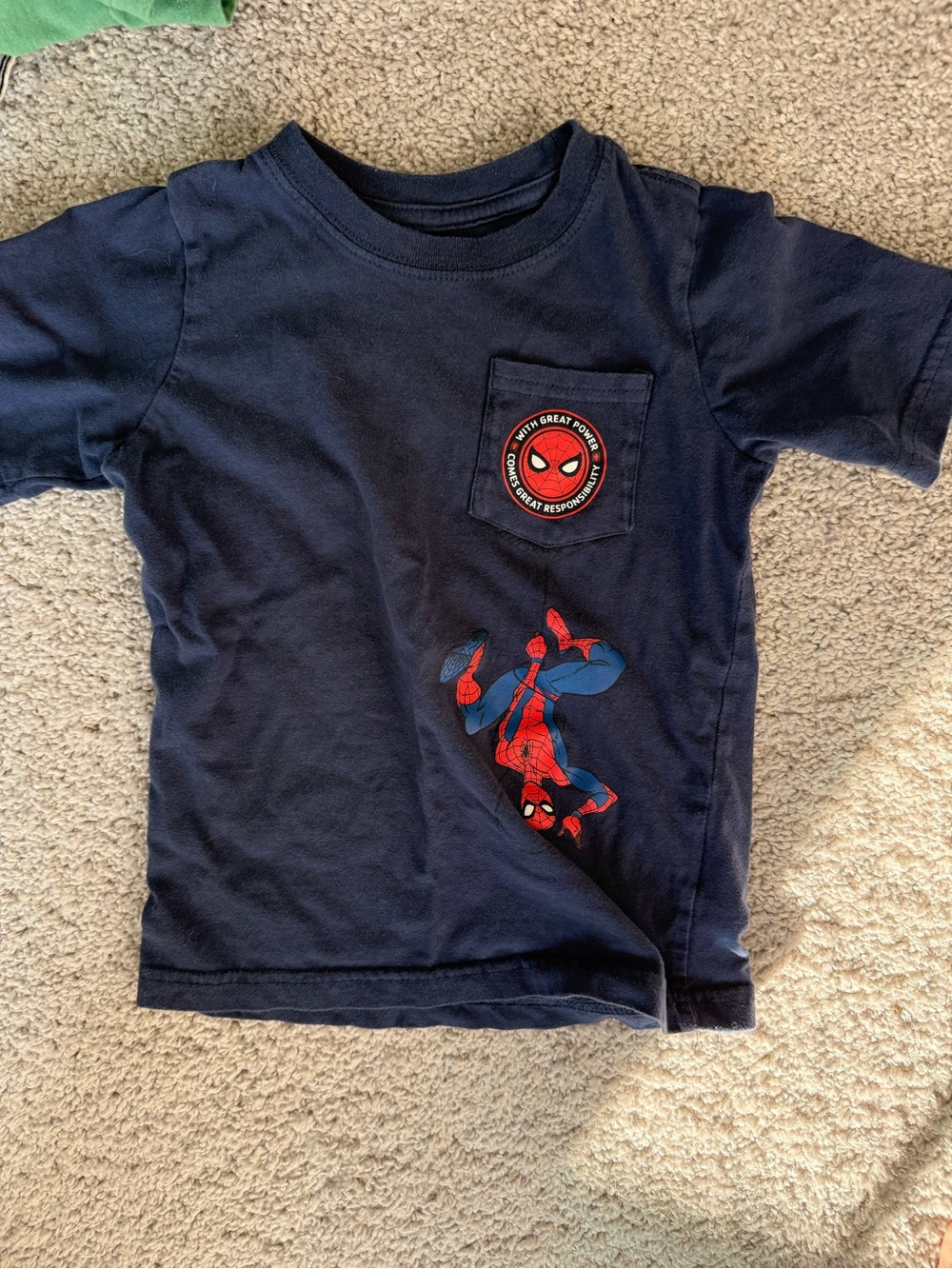 Marvel Spider-Man Navy and Red Short-Sleeve Pocket Tee